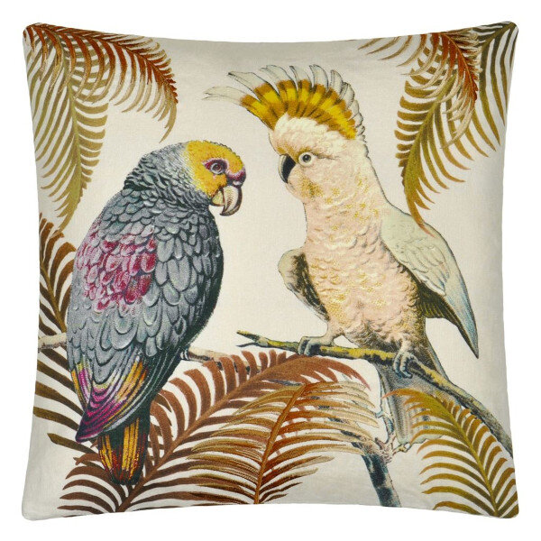 Parrot and Palm Parchment Cusion, Designers Guild  1