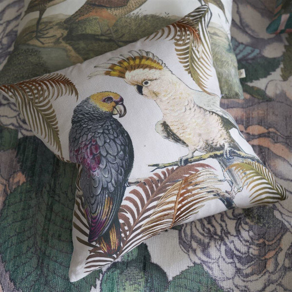 Parrot and Palm Parchment Cusion, Designers Guild  3