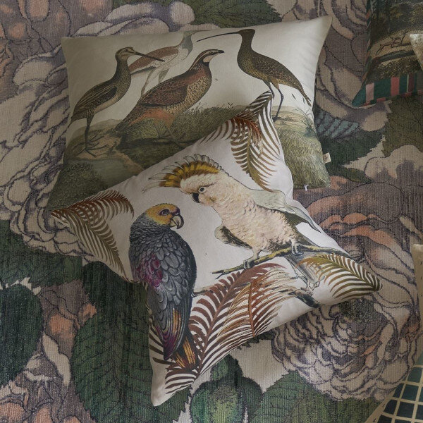 Parrot and Palm Parchment Cusion, Designers Guild  4