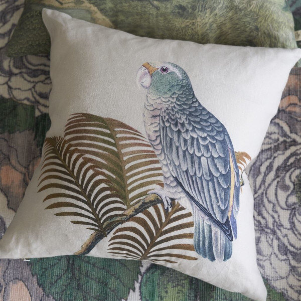 Parrot and Palm Parchment Cusion, Designers Guild  5