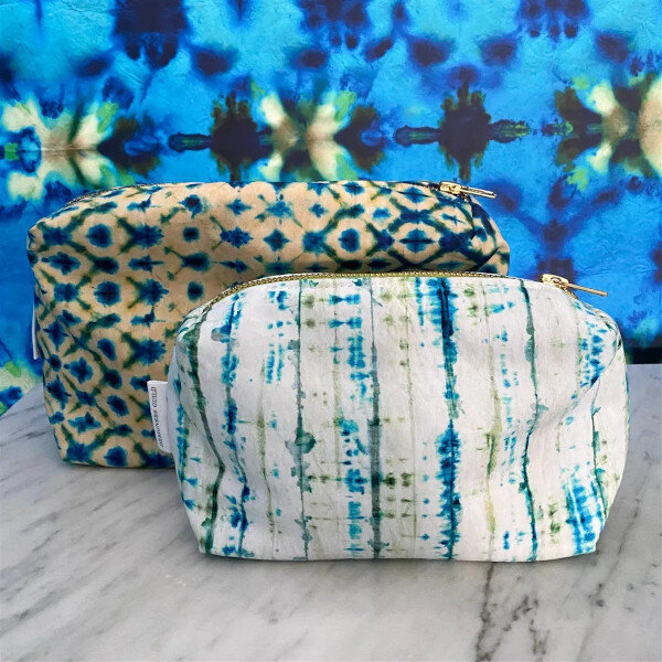 Shibori blue small washbag, Designers Guild  1