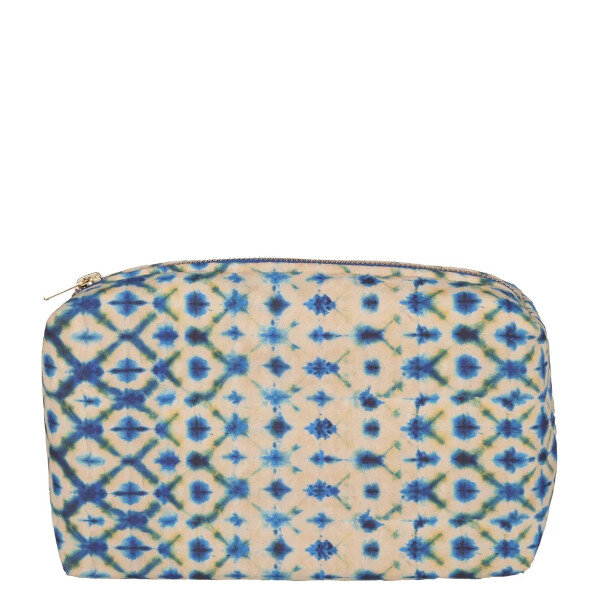 Shibori blue medium washbag, Designers Guild