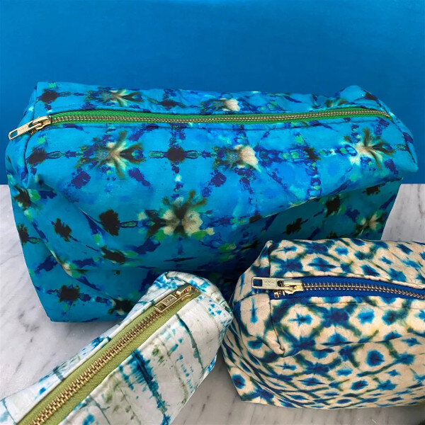 Shibori blue large washbag, Designers Guild  2