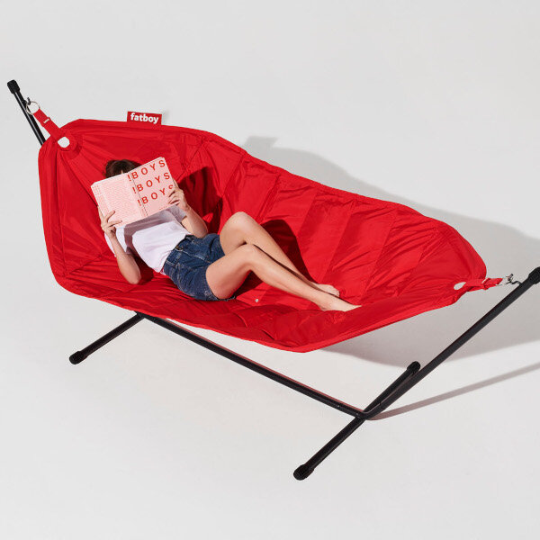 Headdemock hängmatta superb red incl. pillow & rack black, Fatboy  6