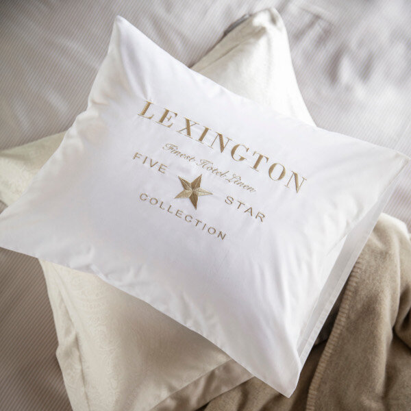 Hotel Embroidery White/Lt Beige Pillowcase 50x60 cm, Lexington  2