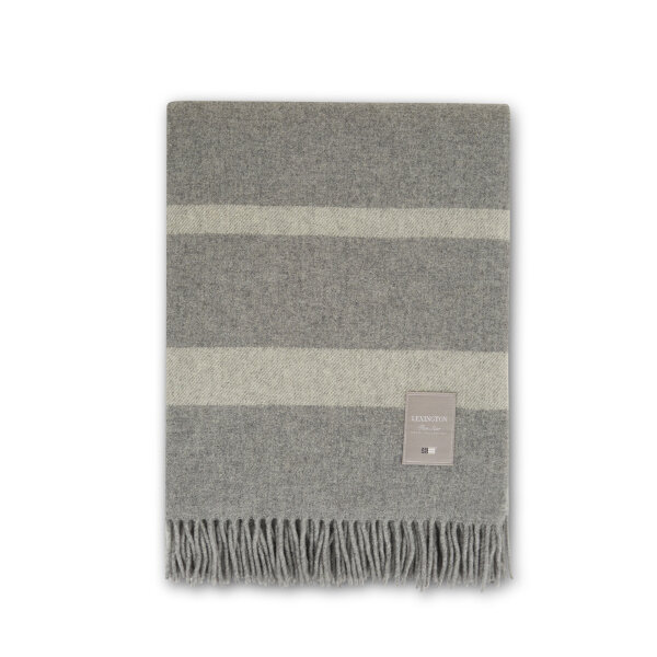 Hotel Wool Throw Gray/White 130x170 cm, Lexington