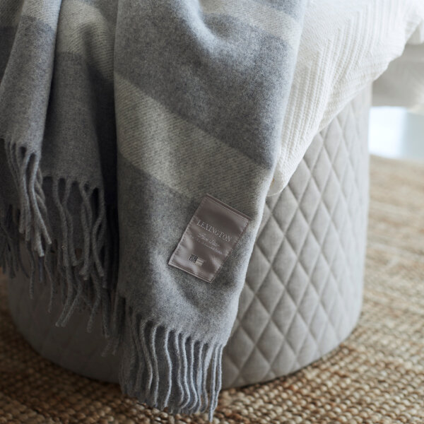 Hotel Wool Throw Gray/White 130x170 cm, Lexington  2