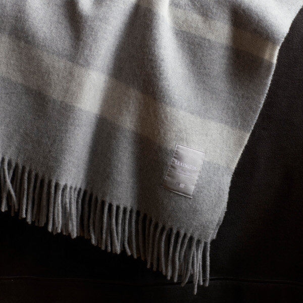 Hotel Wool Throw Gray/White 130x170 cm, Lexington  4