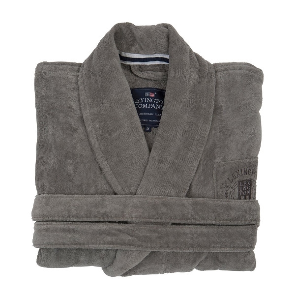 Lexington Hotel Velour Robe Gray M, Lexington