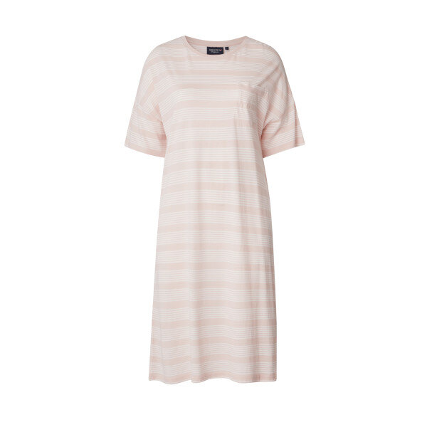 Molly Organic Cotton/Modal Nightgown Pink/White, M, Lexington