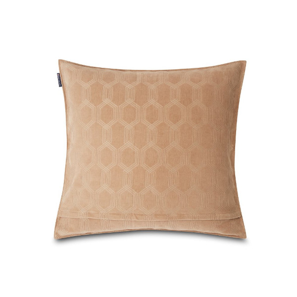 Jacquard Cotton Velvet Pillow Cover 65x65cm Dk. Beige, 65x65, Lexington  1