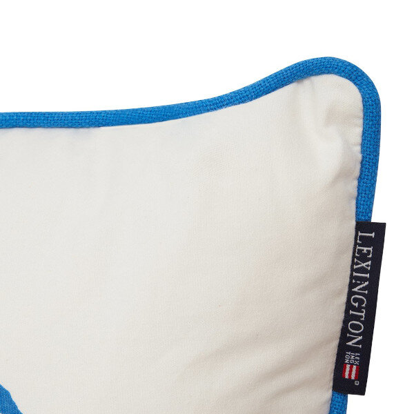 Ride The Wave Small Organic cotton Pillow White/Blue, 30x40, Lexington  2