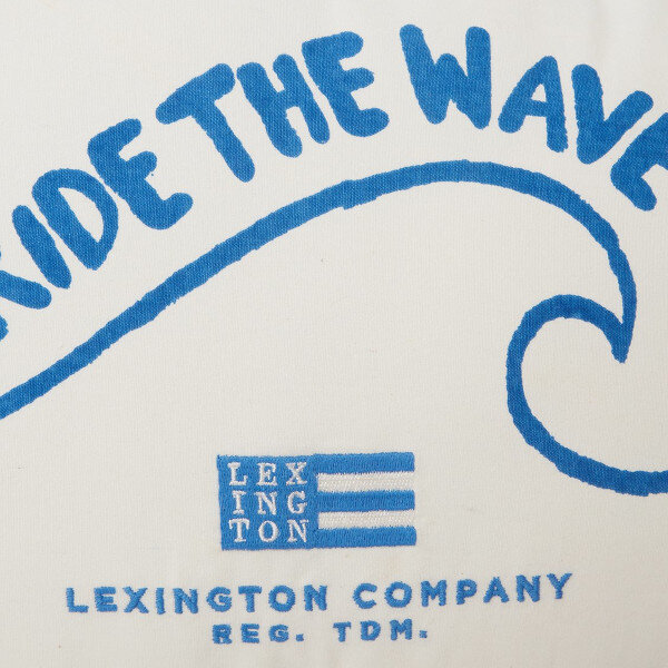 Ride The Wave Small Organic cotton Pillow White/Blue, 30x40, Lexington  3