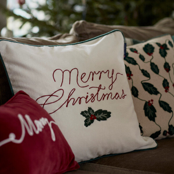 Merry Christmas Cotton Velvet Pillow Cover 50 x 50 cm, Lexington  1