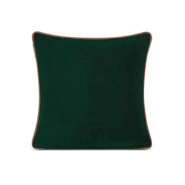 Badge Embroidered Wool Mix Pillow Cover Green Multi, 50x50, Lexington  1