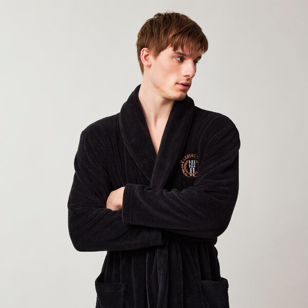 Lesley Fleece Robe Dk. Gray, L, Lexington  3