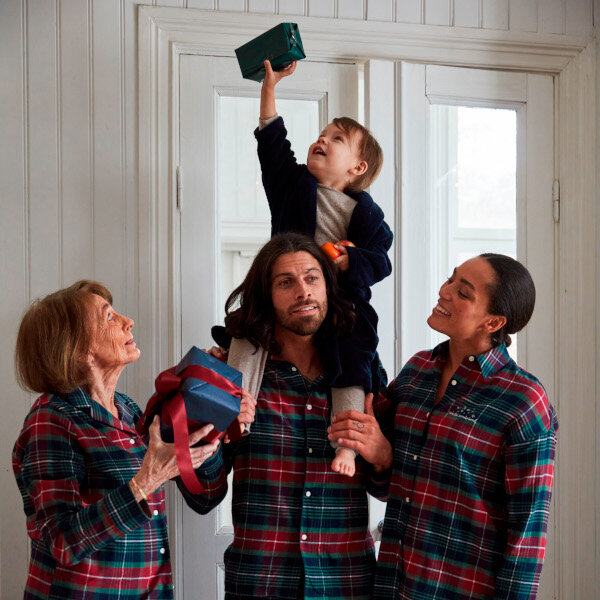 Miranda Organic Cotton Checked Flannel Pajama Set Red/Dk Blue/Green Check, L, Lexington  6