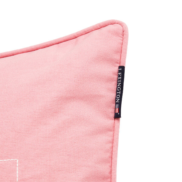 Logo Organic Cotton Canvas Pillow Cover Pink/White, 50x50, Lexington  2