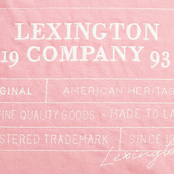 Logo Organic Cotton Canvas Pillow Cover Pink/White, 50x50, Lexington  3