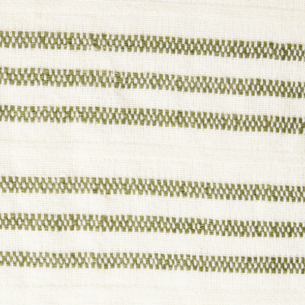 Stripe Structured Linen/Cotton Pillow Cover White/Green, 50x50, Lexington  3