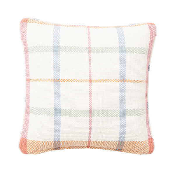 Checked Heavy Organic Cotton Pillow Cover Multi Colored, 50x50, Lexington  1