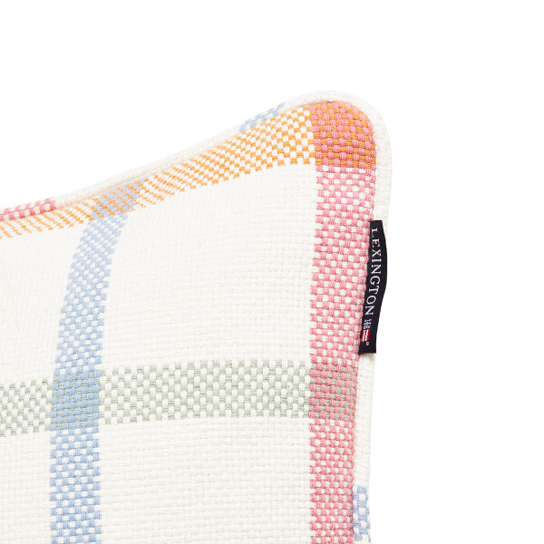 Checked Heavy Organic Cotton Pillow Cover Multi Colored, 50x50, Lexington  2