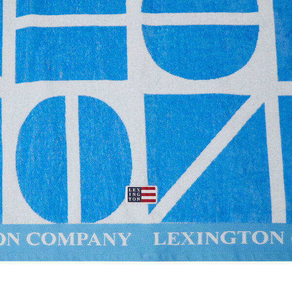 Graphic Cotton Velour Beach Towel Blue/White, 100x180, Lexington  2