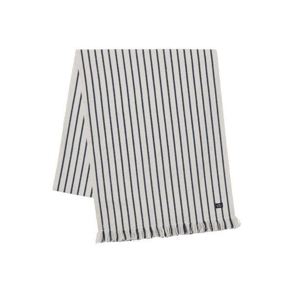 Striped Recycled Cotton Runner with Fringes Navy/White, 50x250, Lexington