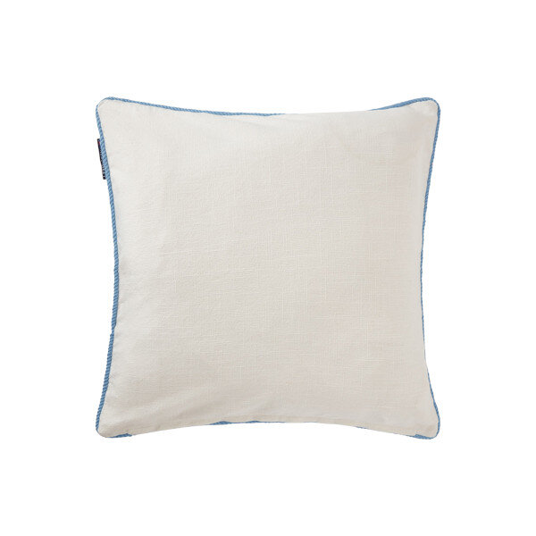 Sea Embroidered  Recycled Cotton Pillow  Cover White/blue 50x50, Lexington  1