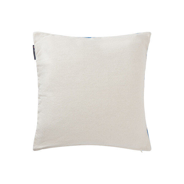 Rope Wave Recycled Cotton Canvas Pillow Cover Blue/White, 50x50, Lexington  1