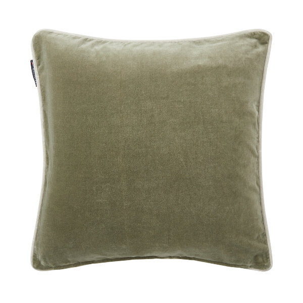 My Best Friend Organic Cotton Velvet Pillow Cover Olive Multi, 50x50, Lexington  1