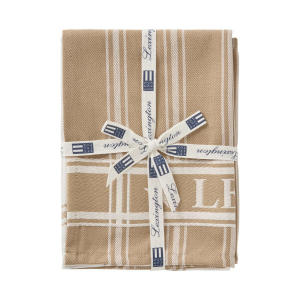 Cotton Jacquard kitchen towel beige/white- set of 2, Lexington