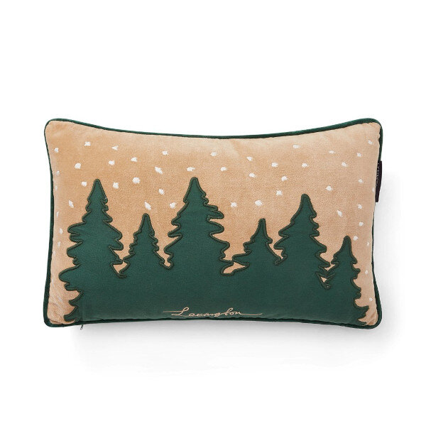 Forest Organic Cotton/Linen 50x30 Pillow Beige/Green/White, 30x50cm, Lexington