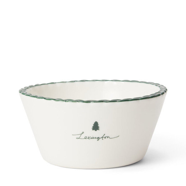 Holidays Stoneware Bowl White/Green, One Size, Lexington