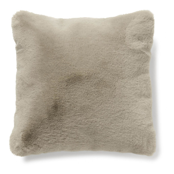 Fluffy pillow 45x45 , Faux fur rabbit, Taupe, Skinnwille