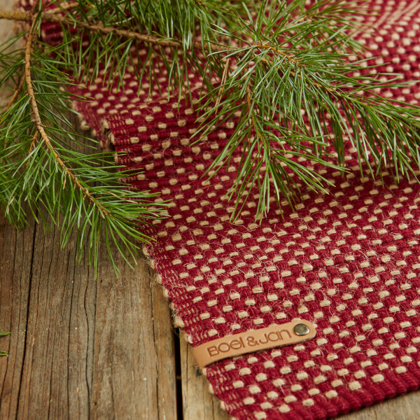 Jute check tablett röd 35 x 45 cm, Boel och Jan  1