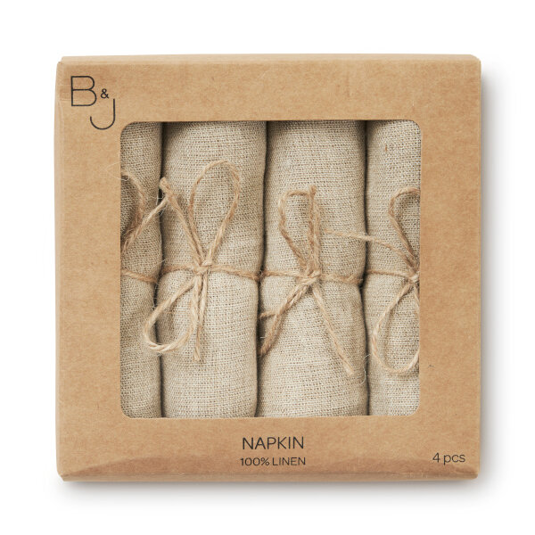 Mandela servett, 4-pack, beige, Boel och Jan  1